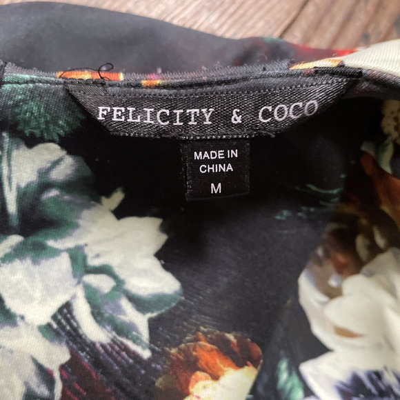 Felicity & Coco Womens‎ M Floral Peacock Bodycon Wiggle Dress Zip Back Stretch - Picture 8 of 9